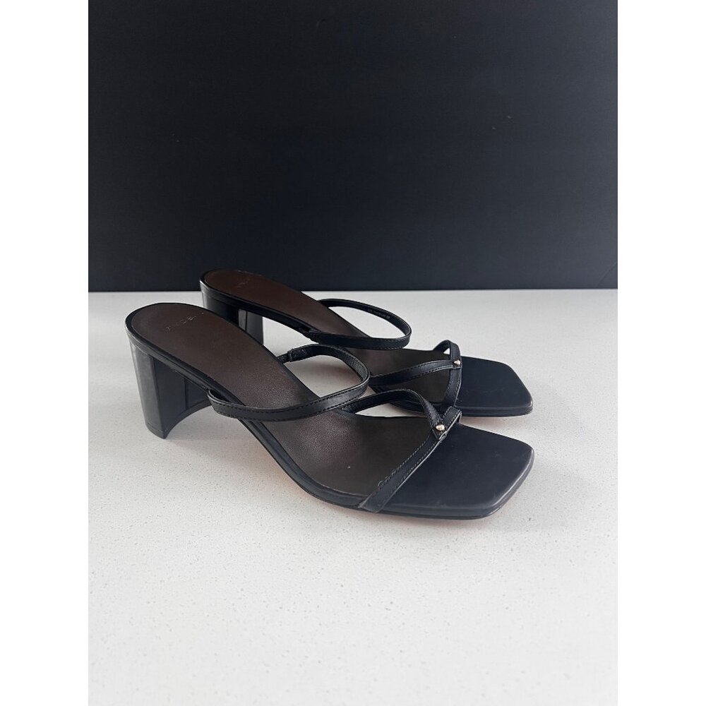 VINCE Ona black leather Slide Sandals size 7 NEW - Picture 3 of 9